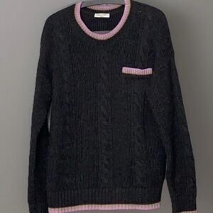 Valentino Women’s wool sweater Cable Knit Sz L Authentic 100% Virgin Wool Heavy